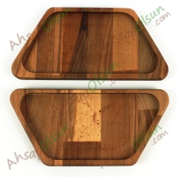Ahşap Çerez ve Kahvaltı Tabağı · Yarım Altıgen 24x11,5 cm Ahşap Çerez ve Kahvaltı Tabağı · Yarım Altıgen 24x11,5 cm