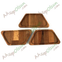 Ahşap Çerez ve Kahvaltı Tabağı · Yarım Altıgen 24x11,5 cm Ahşap Çerez ve Kahvaltı Tabağı · Yarım Altıgen 24x11,5 cm
