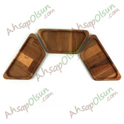 Ahşap Çerez ve Kahvaltı Tabağı · Yarım Altıgen 24x11,5 cm Ahşap Çerez ve Kahvaltı Tabağı · Yarım Altıgen 24x11,5 cm