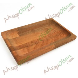 Ahşap İkram Tepsi · 4 köşe · 24x16 cm Ahşap İkram Tepsi · 4 köşe · 24x16 cm