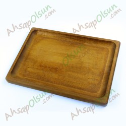 Ahşap Servis Tepsisi · Iroko · 28x20cm