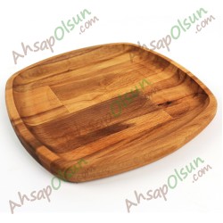 Ahşap Oval Kare Tabak No:4 19x19 cm Ahşap Oval Kare Tabak No:4 19x19 cm