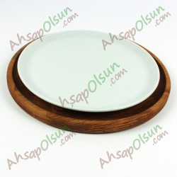 Ahşap Yuvarlak Tabak · Ø:22