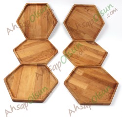 Ahşap Altıgen Tabak No:4 · 27,7x24,3 cm Ahşap Altıgen Tabak No:4 · 27,7x24,3 cm