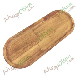 Ahşap Oval Tabak Kayık · 34,9x13,6 cm
