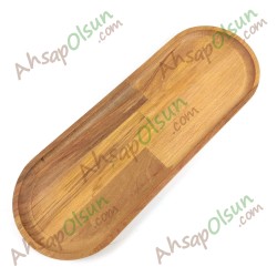 Ahşap Oval Tabak Kayık · 44x16 cm