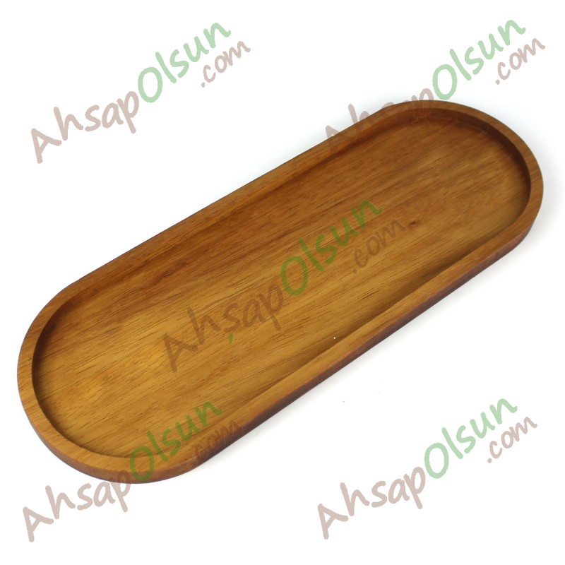 iroko Oval Tabak Kayık · 44x16 cm