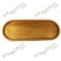 iroko Oval Tabak Kayık · 44x16 cm