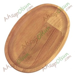 Ahşap Elips Meze Tabak · 20,7x14 cm