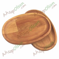 Ahşap Elips Meze Tabak · 20,7x14 cm