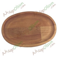 Ahşap Elips Meze Tabak · 20,7x14 cm