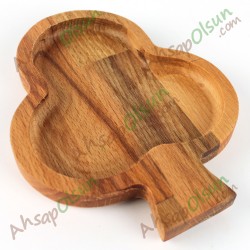 Ahşap Tabak · İskambil Sinek · 16,5x13 cm