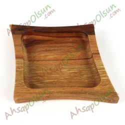 Ahşap Tabak · İskambil Sinek · 17x14 cm