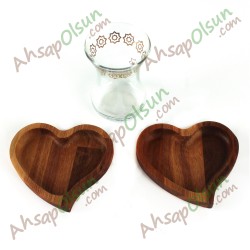 Ahşap Sosluk Lokumluk · Kalp 10x9 cm Ahşap Sosluk Lokumluk · Kalp 10x9 cm