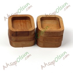 Ahşap Sosluk Lokumluk Kare · 7x7 cm