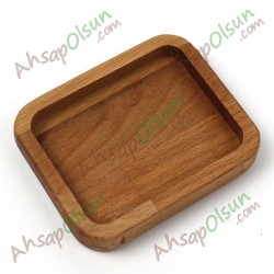 Ahşap Sosluk Çerezlik Dörtgen · 10,6x8,6 cm