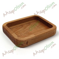 Ahşap Sosluk Çerezlik Dörtgen · 10,6x8,6 cm