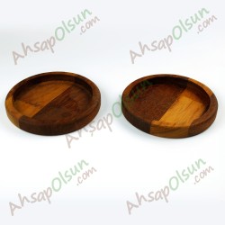 Ahşap Çerezlik · Yuvarlak Iroko · 12,5x12,5cm Ahşap Çerezlik · Yuvarlak Iroko · 12,5x12,5cm