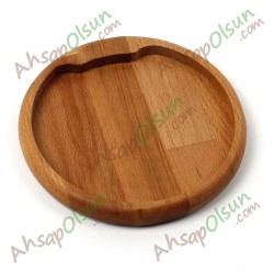Ahşap Logo Bölümlü Yuvarlak Tabak · Ø16