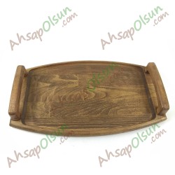 Ahşap Saplı Tepsi Büyük · Vernikli · 41,5x25 cm Ahşap Saplı Tepsi Büyük · Vernikli · 41,5x25 cm