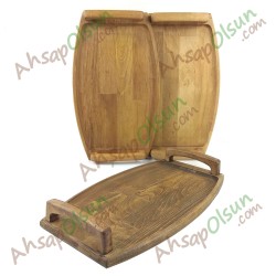 Ahşap Saplı Tepsi Büyük · Vernikli · 41,5x25 cm Ahşap Saplı Tepsi Büyük · Vernikli · 41,5x25 cm