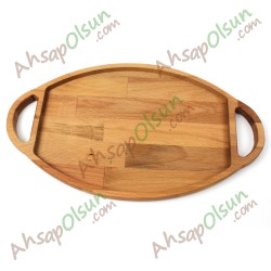 Ahşap Saplı Sunum Tepsisi No:2 · 38x22 cm