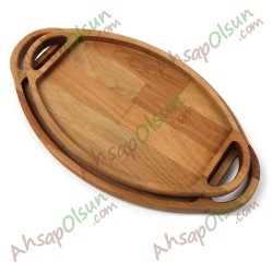 Ahşap Saplı Sunum Tepsisi No:2 · 38x22 cm Ahşap Saplı Sunum Tepsisi No:2 · 38x22 cm
