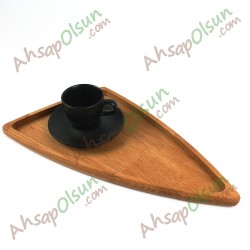 Ahşap Üçgen Tepsi · 35x18 cm