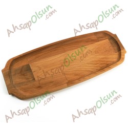 Ahşap Kulplu Oval Tepsi No:3 · 44x17 cm Ahşap Kulplu Oval Tepsi No:3 · 44x17 cm