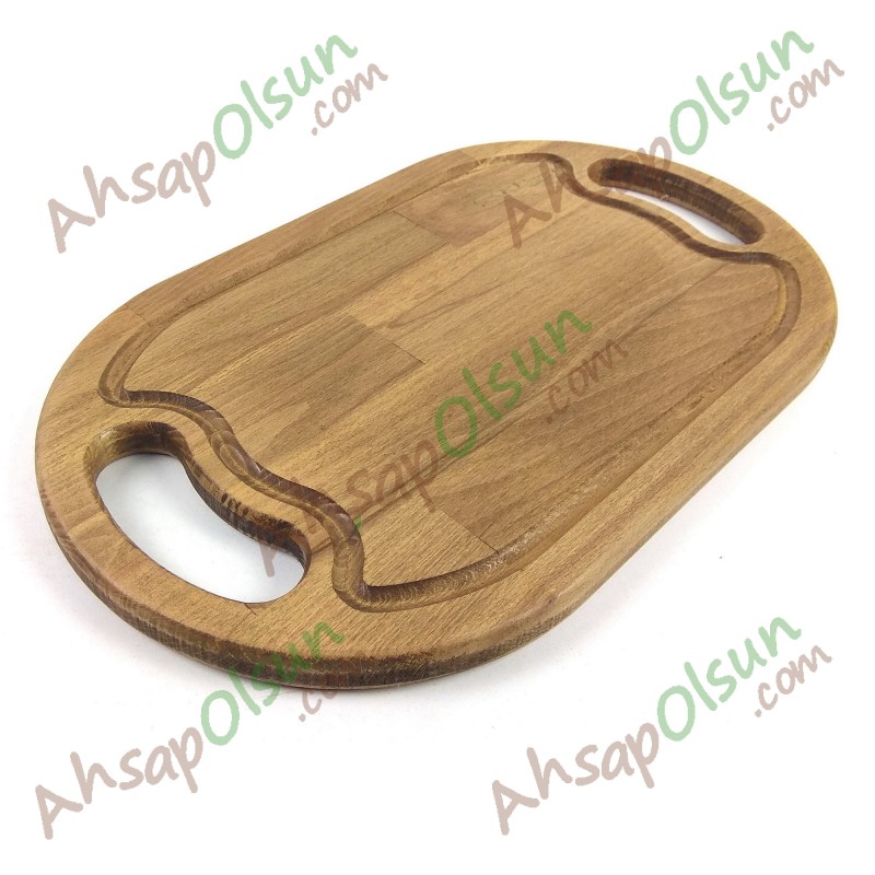 Ahşap Kulplu Tepsi Kesim Tahtası · Renkli Vernik · 42x25 cm Ahşap Kulplu Tepsi Kesim Tahtası · Renkli Vernik · 42x25 cm