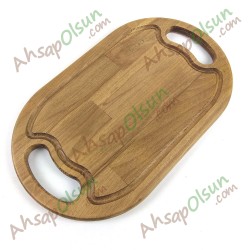 Ahşap Kulplu Tepsi Kesim Tahtası · Renkli Vernik · 42x25 cm Ahşap Kulplu Tepsi Kesim Tahtası · Renkli Vernik · 42x25 cm