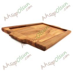 Ahşap Kulplu Tepsi No:2 · 43x25 cm