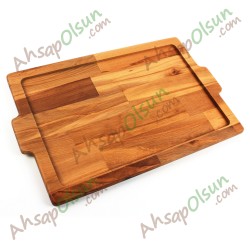 Ahşap Kulplu Tepsi No:3 · 48x30 cm