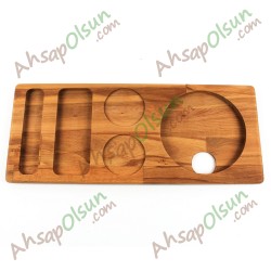 Ahşap Otel Tipi Karşılama Tepsisi · 45,4x19 cm