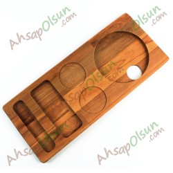 Ahşap Otel Tipi Karşılama Tepsisi · 45,4x19 cm