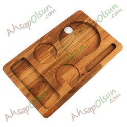 Ahşap Otel Tipi Karşılama Tepsisi · 38,4x24 cm