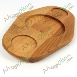 Ahşap Sahan Altı · 2 Sosluk bölümlü · 29,5x17 cm Ahşap Sahan Altı · 2 Sosluk bölümlü · 29,5x17 cm