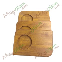 Ahşap Çikolata Dondurma Sunum Tahtası Vernikli · 25x17 cm