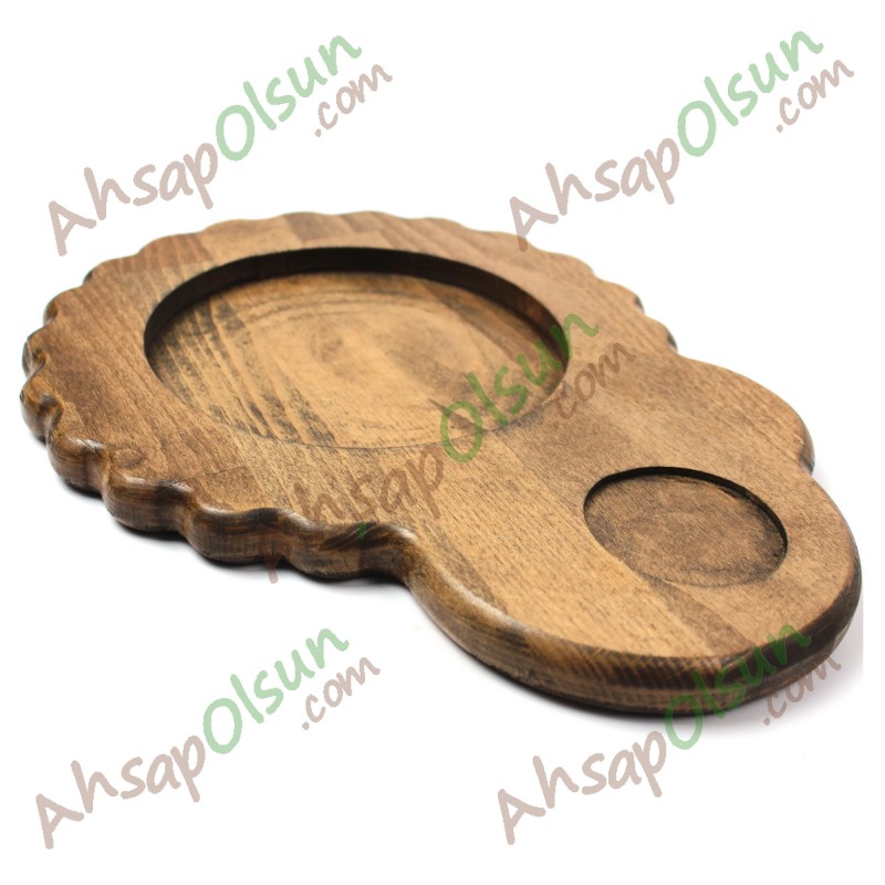 Ahşap Papatya Künefe Servis Tabak · Ceviz renk 30,3x23 cm Ahşap Papatya Künefe Servis Tabak · Ceviz renk 30,3x23 cm