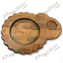 Ahşap Papatya Künefe Servis Tabak · Ceviz renk 30,3x23 cm Ahşap Papatya Künefe Servis Tabak · Ceviz renk 30,3x23 cm