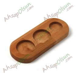 Ahşap 3 Göz Menaj Altlık · 20,3x8,4 cm