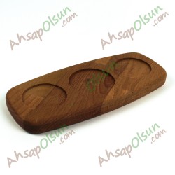Ahşap 3 Göz Menaj Altlık · 22,2x9,2 cm