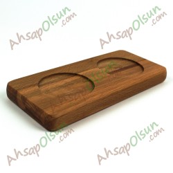 Ahşap 2 Göz Menaj Altlık · 18,2x8,4 cm
