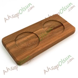 Ahşap 2 Göz Menaj Altlık · 18,2x8,4 cm