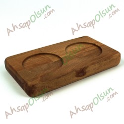 Ahşap 2 Göz Menaj Altlık · 14,5x8,4 cm