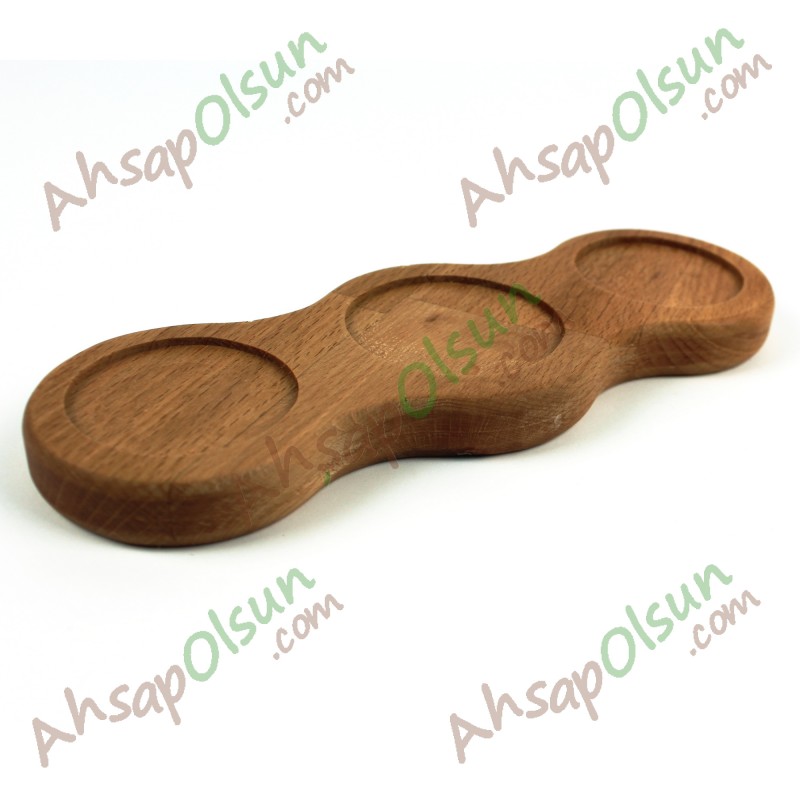 Ahşap 3 Göz Menaj Altlık · 21,2x8 cm
