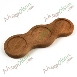 Ahşap 3 Göz Menaj Altlık · 21,2x8 cm