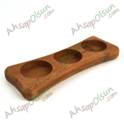 Ahşap 3 Göz Menaj Altlık · 16,2x6,2 cm