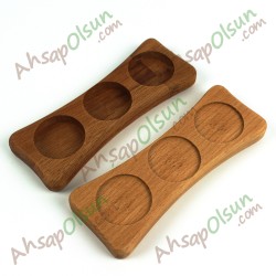 Ahşap 3 Göz Menaj Altlık · 16,2x6,2 cm