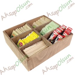 Ahşap Çok Gözlü Masa Düzenleyici · Çay Kutusu 27x22 h:8,5 cm Ahşap Çok Gözlü Masa Düzenleyici · Çay Kutusu 27x22 h:8,5 cm